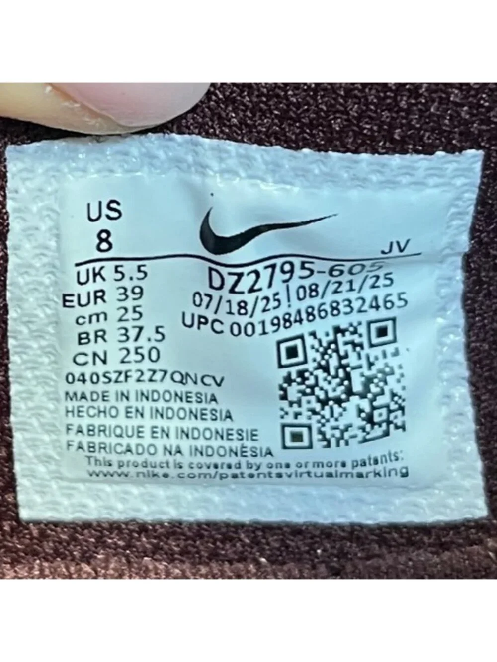 Nike Cortez Textile Womens Size 8 Burgundy Athletic Lifestyle Shoes Sneakers